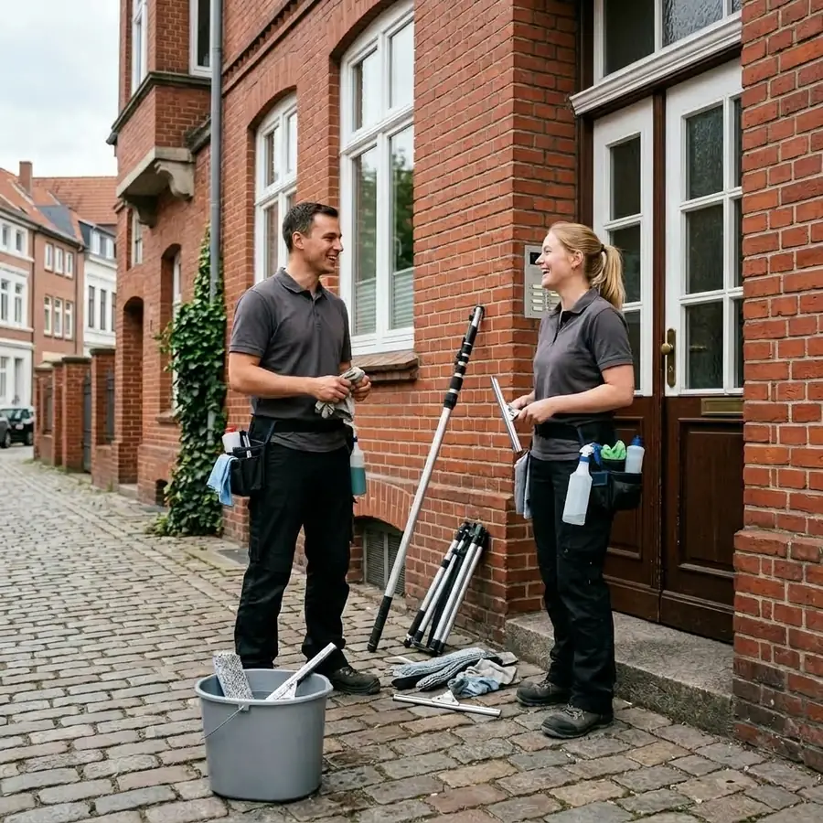 Glasreiniger mit Abzieher und Teleskopstange